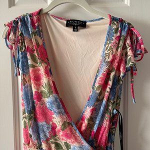 New Laundry by Shelli Segal Floral Ruffle Dress Size 16